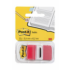 Закладки Post-it ®, ширина 25 мм, червоні, 22 шт.