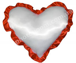 Наволочка у формі «Серце» для сублімації, з червоною облямівкою