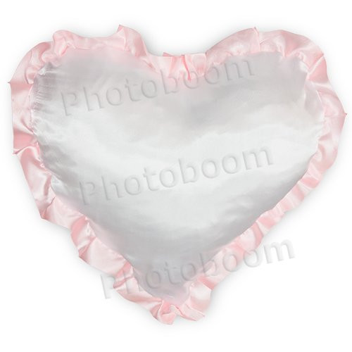 Наволочка в формі «Серце» для сублімації, з рожевою облямівкою, фото 1
