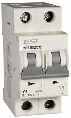 Модульний автоматичний вимикач EMCB.602C50, 6 кА, 2п, х-ка С, 50 А