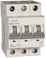 Модульний автоматичний вимикач EMCB.603C10, 6 кА, 3п, х-ка С, 10 А