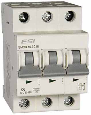 Модульний автоматичний вимикач EMCB.603C40, 6 кА, 3п, х-ка С, 40 А