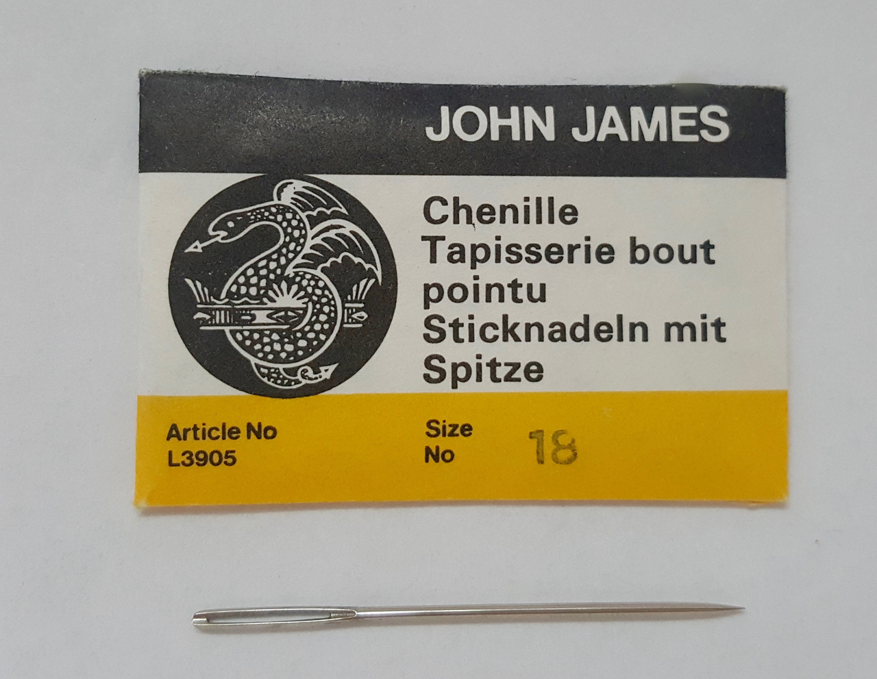 Швейні голки №18 John James Needles, Англія, 25 штук