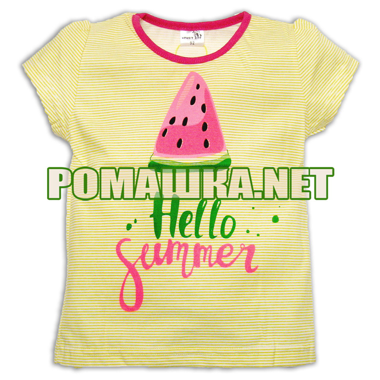 Дитяча футболка для дівчинки р. 98 тканина КУЛІР-ПИНЬЕ 100% тонкий бавовна ТМ Merry Bear 3538 Жовтий