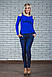 Стильні замшеві штани сині, фото 2