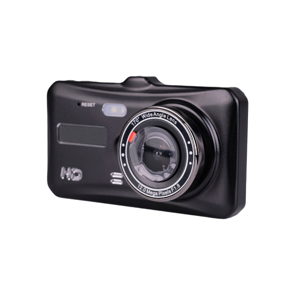 Відеореєстратор 2 камери G-сенсор нічного бачення 4 дюйми HD 1280P для автомобіля чорний KU-477, фото 1