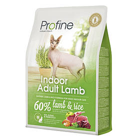 Profine Cat Indoor Adult Lamb сухий корм з ягням для домашніх котів і кішок проти утворення грудок шерсті в ШКТ, 2кг