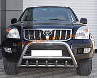 Защита переднего бампера кенгурятник из нержавейки на Toyota LC Prado 120 2002-2009