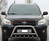 Защита переднего бампера кенгурятник из нержавейки на Toyota RAV4 2006-2010