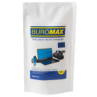 Серветки Buromax Wet wipes for DISPLAYS and OPTICS 100pcs, plastic pouch (BM.0800-01) MDR