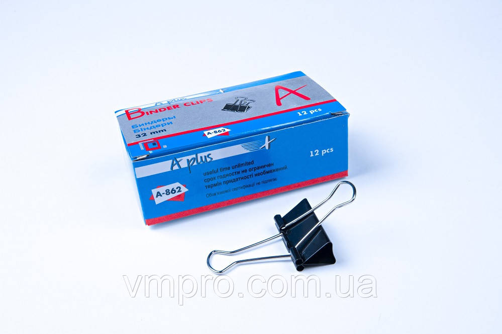 Биндер 32 mm №А-862,зажим для бумаг, 144 шт/блок - фото 2 - id-p513621839