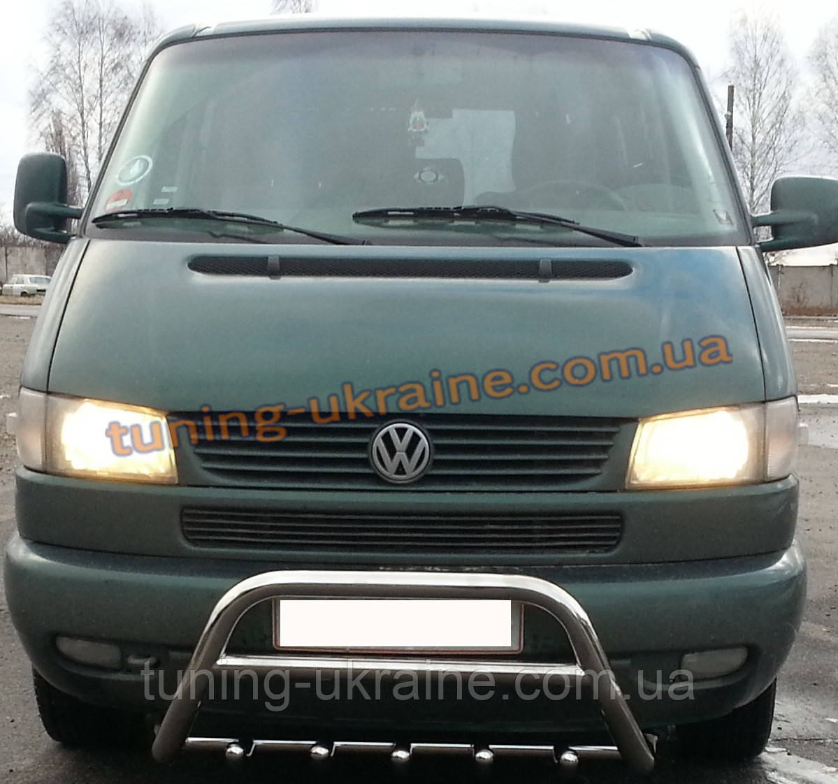 Защита переднего бампера кенгурятник из нержавейки на Volkswagen T4 1990-2003 - фото 1 - id-p513634079