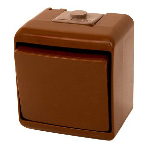 Кнопка "звонок" (коричневый) (IP44) VHE-4-KR