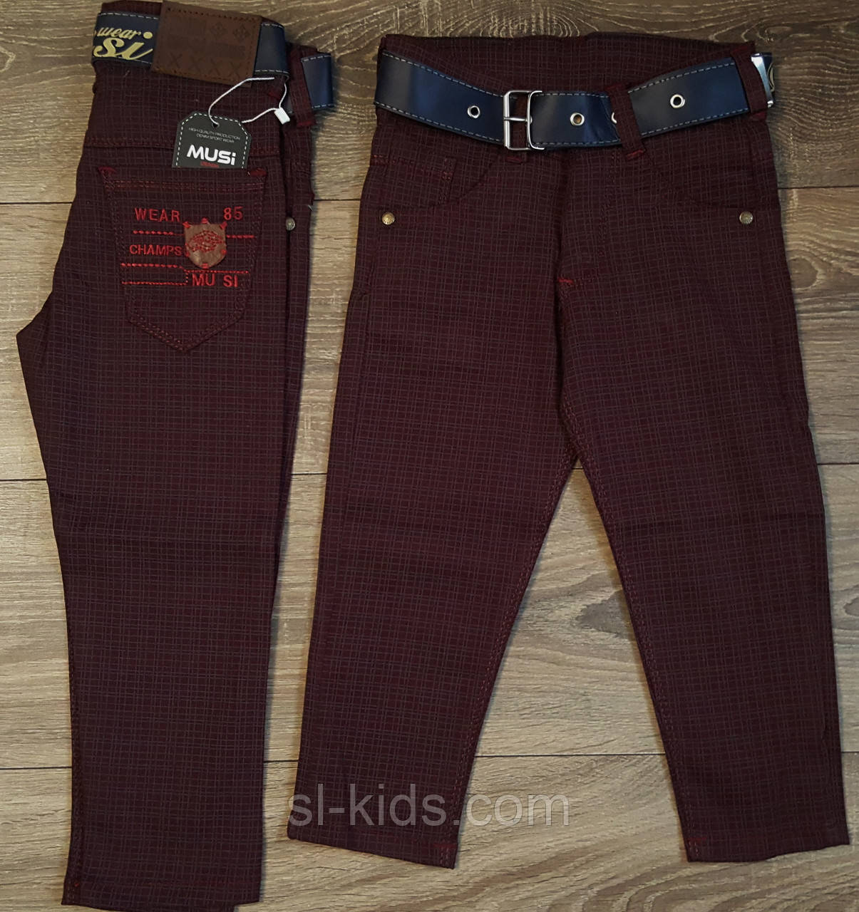 Стильні штани, джинси для хлопчика 2-6 років (бордо карта) опт пр.Туреччина