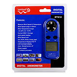 Цифровий анемометр Wintact WT816 із виміром температури, діапазон 0,7 - 30 м/с, крок виміру - 0,1м/с, фото 3