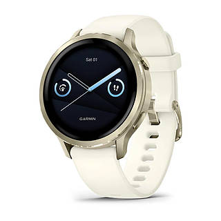 Смарт-часы Garmin Venu® 4, White, 41 мм, GPS, AMOLED, лёгкий корпус, LED-фонарь, здоровье, фитнес, Garmin Connect