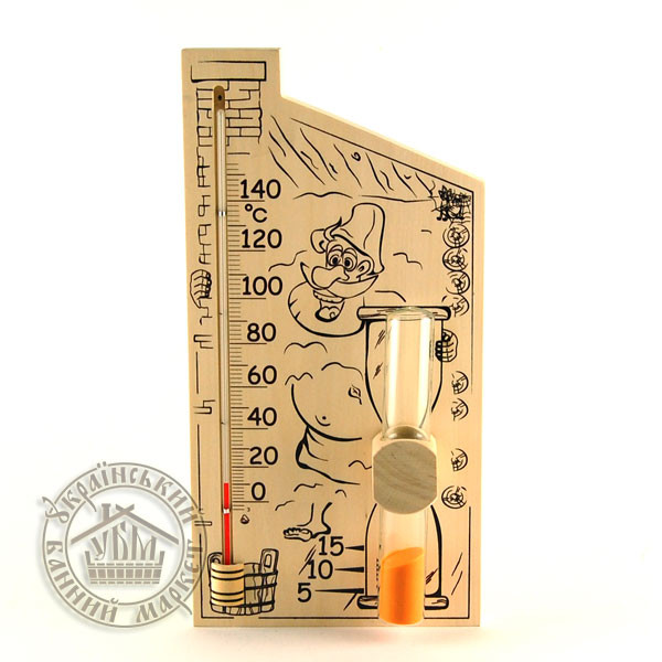 Термометр с часами для бани и сауны "Банная станция 2в1", исп. 1 - фото 4 - id-p9527112