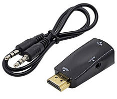 Конвертер відео адаптер HDMI - VGA зі звуком