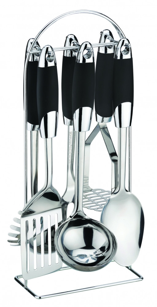 Набір кухонного приладдя з підставкою Bohmann BH-7760, 7 предметів, з нержавіючої сталі