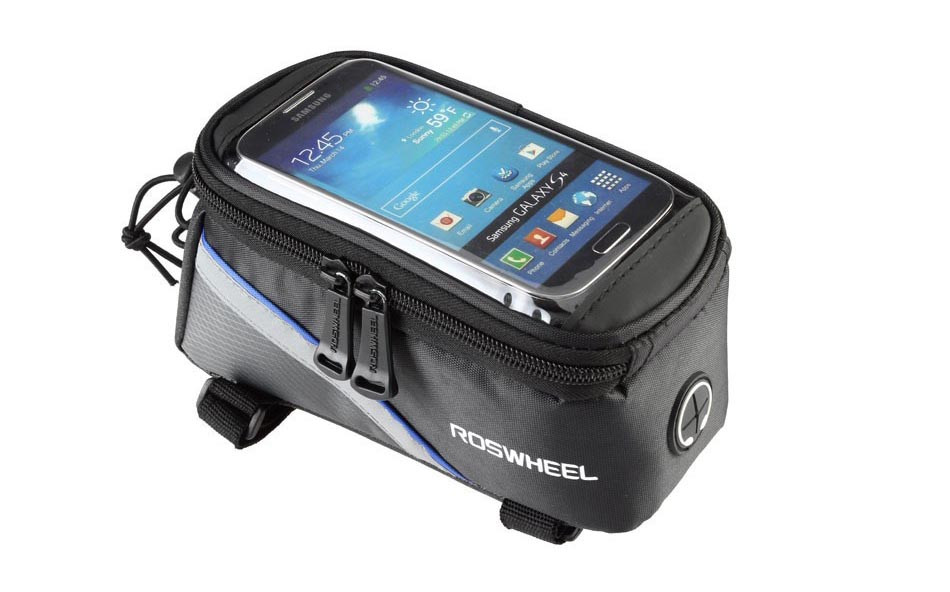 Сумка Roswheel на раму, для телефона 5.5" — 6.5", чорно-синя