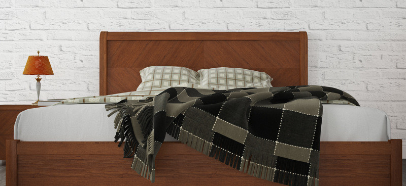 Деревянная кровать с интарсией Милена Олимп - фото 2 - id-p513887718