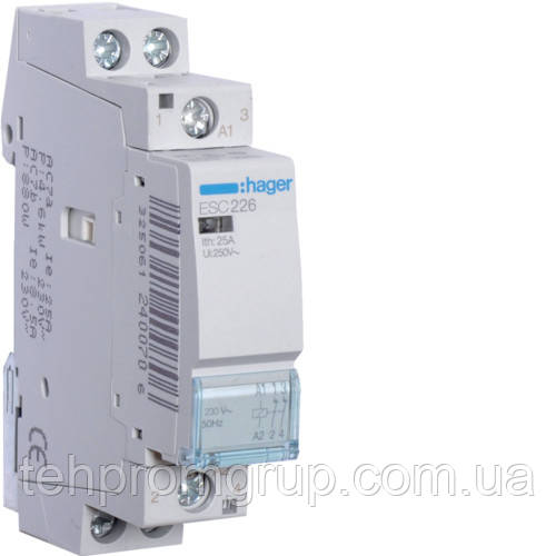 Контактор Hager 2НЗ 25А 230В ESC226, фото 1