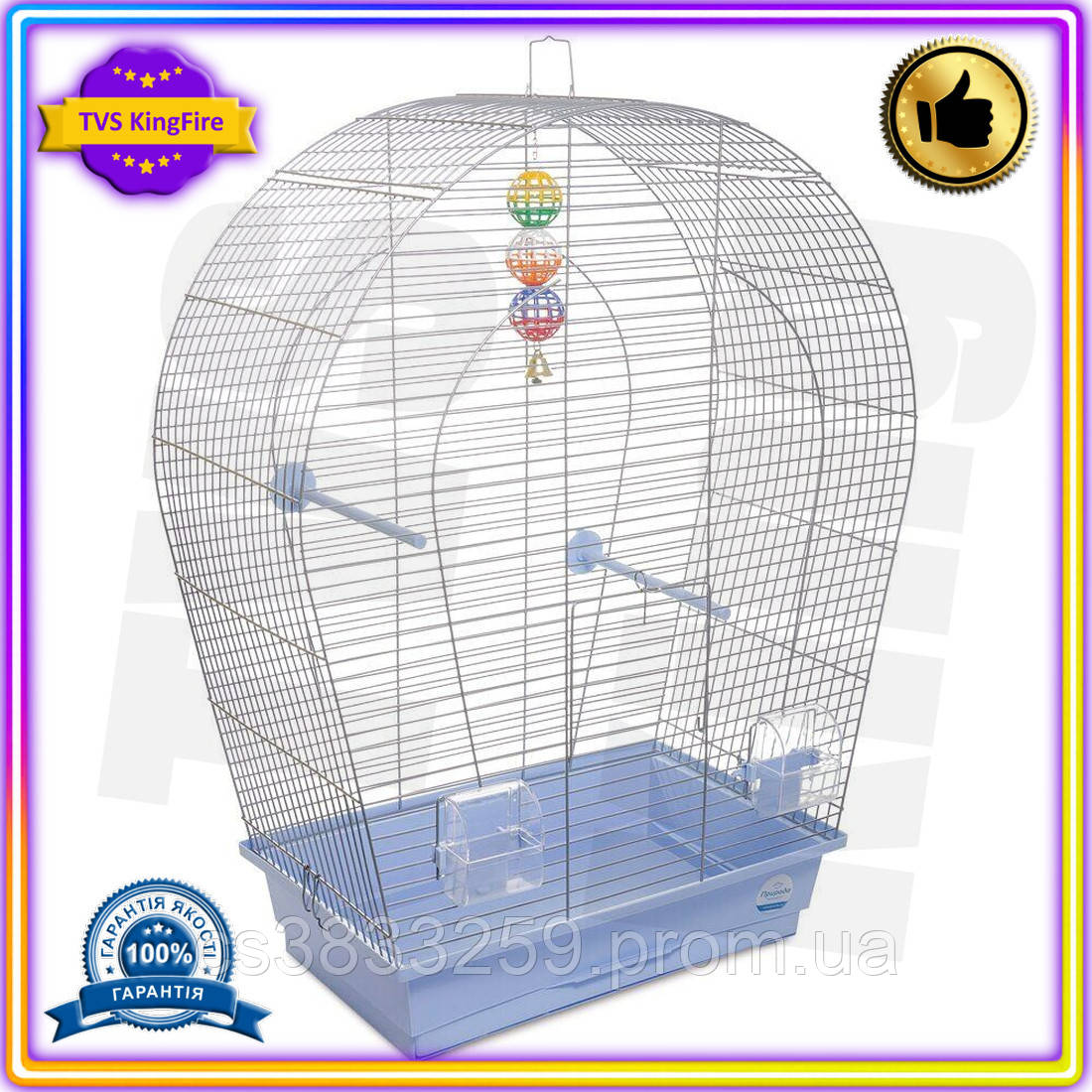 VS Клетка для птиц Give Every Природа большая голубая 44x27x75 см для экзотических птиц вольер для пти 32T8_V1 - фото 1 - id-p3078593572