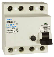 Модульний пристрій захисного вимкнення 6 кА, 4 п, 40 А, 30 мА