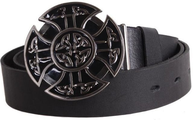 Мужской ремень из натуральной кожи Topgal 4 см, черный, фото 1