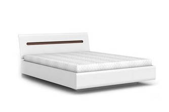 Ліжко Ацтека з ламелями LOZ 180х200 (Амелія) БРВ Білий глянець