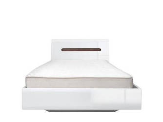 Ліжко LOZ 90х200 Ацтека + ламелі Односпальне Білий глянець МДФ