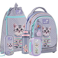 Школьный набор 5в1 Kite Studio Pets SP26-724S, ортопедический рюкзак для девочки 115-130 см