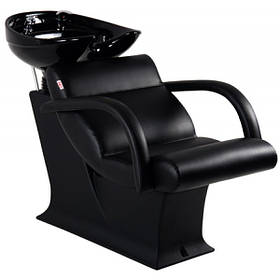 Перукарська мийка з кріслом Леді ОНЕ крісло-мийка для салонів краси Космо біла/чорна (Італія)
