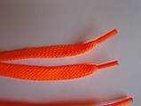 Шнурки взуттєві плоскі 1 м жовтогарячі флюоресцентні, фото 3