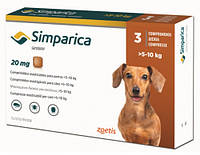 Симпарика (Simparica) от блох и клещей для собак, 3 таб. Собаки, От 2-х месяцев, 5-10 кг