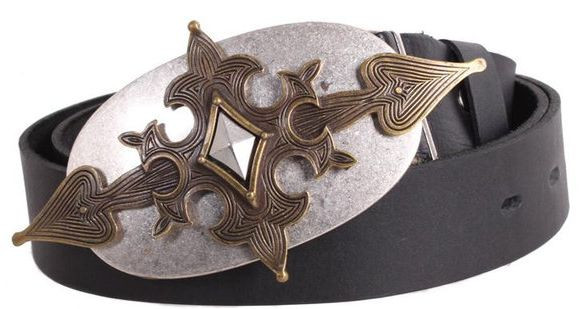 Модный черный кожаный ремень для мужчин Topgal 4 см, фото 1