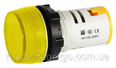 Індикатор, LED 220 B, жовтий (AD108-22BS/Y31 Yellow)