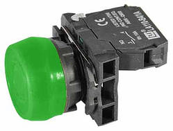 Кнопка захищена, зелена, 1 н.о.