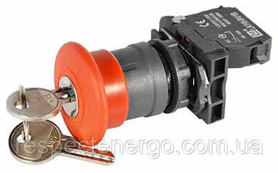 Кнопка грибок із ключем, 1 н.з., фото 1