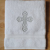 Крижма рушник для хрещення вишивка хрестиком з двох сторін 140х70 см (Р-01)