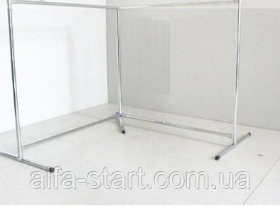 Угловая двойная стойка вешалка для одежды из хромированных труб (ID ...