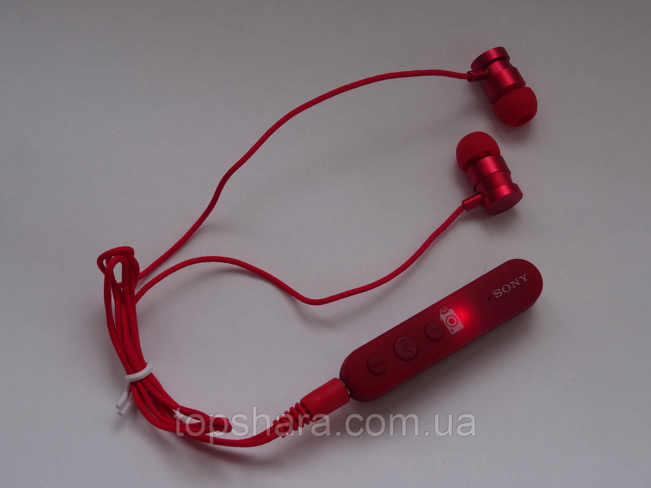 Навушники бездротові Bluetooth (блютуз) гарнітура SONY MDR-EX950BT червоні