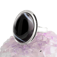 Онікс, 18*13 мм, срібло 925, кільце, 390КО