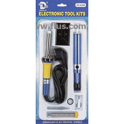 Набор для пайки (паяльник 30Вт + подставка + припой + отсос) под блистером ZD-920В