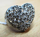 Срібне кільце з рахтопазами "Сердечко", розмір 18.2, фото 5