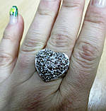 Срібне кільце з рахтопазами "Сердечко", розмір 18.2, фото 6