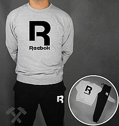 Спортивний костюм Reebok чорний сіра толстовка (люкс) XS