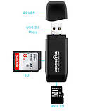 Картрідер cardreader Rocketek USB 3.0 MicroUSB OTG для SD, micro SD, SDXC, SDHC ЧОРНИЙ SKU0000670, фото 5
