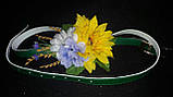 Жіночий пояс із квітами "Подосолу, волошка, ромашка", різні кольори ремінців, 65/60 (ціна за 1 шт. + 5 гр.), фото 4