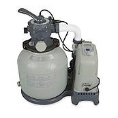 Система очищення води: пісочний фільтруючий насос зі вбудованим хлоргенератором Intex 28682